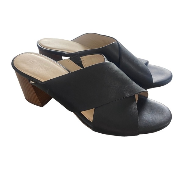 Cole Haan women’s leather block heel crisscross sandals black size 9B - Picture 3 of 15